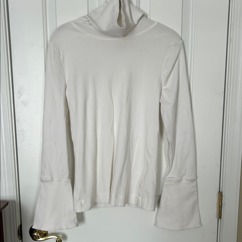 Free People Cream Long Sleeve Turtleneck Top